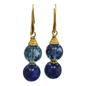 Boucles Fluorite Bleue Laiton