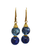 Boucles Fluorite Bleue Laiton