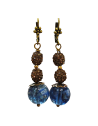 Boucles Fluorite Bleue Laiton