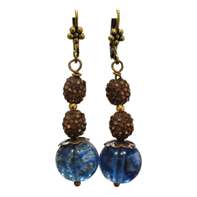 Boucles Fluorite Bleue Laiton