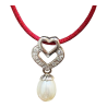 Pendentif Perle des Mers du Sud et Cœur Zirconium Argent 925 sur Cordon Réglable