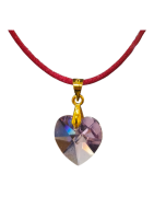 Pendentif Cœur Swarovski  Rose 2 cm sur Cordon Réglable