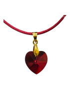 Pendentif Cœur Swarovski  Rouge 2 cm sur Cordon Réglable