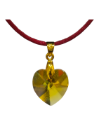 Pendentif Cœur Swarovski  Vert 2 cm sur Cordon Réglable