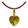 Pendentif Cœur Swarovski  Vert 2 cm sur Cordon Réglable
