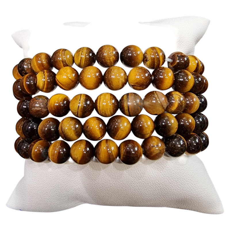 Bracelet Œil de Tigre Pierre Rondes