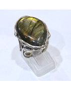 Bague Labradorite Argent 925 Taille 54+
