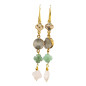 Boucles Agate Aventurine Verte et Quartz rose Plaquées Or