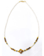 Collier Perles Eau Douce Œil de Tigre Hématite