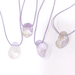 Pendentif Amétrine Brute 2 cm sur Cordon Réglable