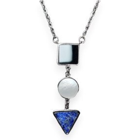 Pendentif Onyx Nacre & Lapis-lazuli