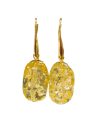 Boucles Ambre Copal Plaquées Or