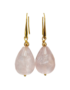 Boucles Quartz Rose Facetté Plaquées Or