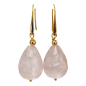 Boucles Quartz Rose Facetté Plaquées Or