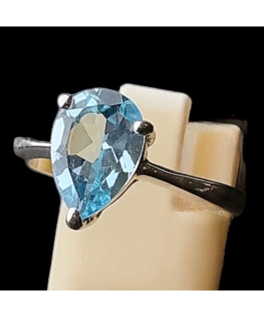 Bague Topaze bleue argent 925
