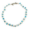 Bracelet Perles d'Eau Douce Grain de Riz et Turquoise avec Fermoir 20 cm