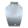 Collier Perles Eau Douce et Quartz Rose Trèfles Facettés sur Chaîne Plaquée Or 80 + 5 cm