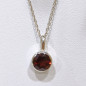 Pendentif Grenat Facetté et Chaîne Argent 925 45 cm