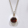 Pendentif Grenat Facetté et Chaîne Argent 925 45 cm