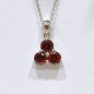 Pendentif Grenat Facetté Argent 925 avec Chaîne Acier Inox 45 cm