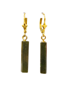 Boucles Jade Argent 925 Plaqué Or ( Vermeil )