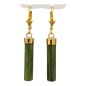 Boucles Jade Argent 925 Plaqué Or ( Vermeil )