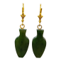 Boucles Jade Vases Argent 925 Plaqué Or ( Vermeil )