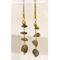 Boucles Labradorite Acier Inox Plaqué or 4 cm