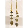 Boucles Labradorite Acier Inox Plaqué or 4 cm