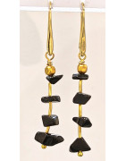 Boucles Onyx  Acier Inox Plaqué or 4 cm