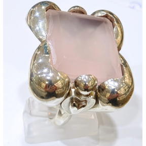 Bague Quartz Rose Anges Création Meirea Argent 925 Taille 58