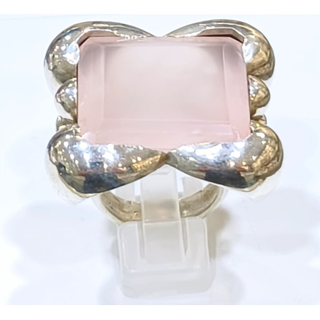 Bague Quartz Rose Anges Création Meirea Argent 925 Taille 58