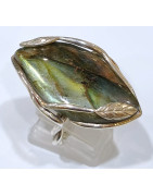 Bague Labradorite Feuilles Création Meirea Argent 925 Taille 55