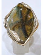 Bague Labradorite Feuilles Création Meirea Argent 925 Taille 55