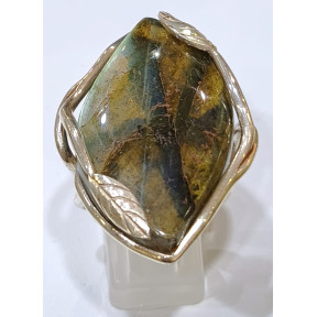 Bague Labradorite Feuilles Création Meirea Argent 925 Taille 55
