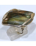 Bague Labradorite Feuilles Création Meirea Argent 925 Taille 55