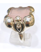 Bague Quartz Rose Anges Création Meirea Argent 925 Taille 58