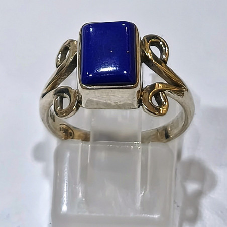 Bague Lapis-lazuli Cabochon Rectangulaire Argent 925 Taille 50