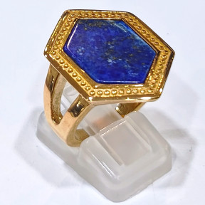 Bague Lapis-lazuli plaqué or Taille 57