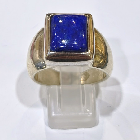 Bague Lapis-lazuli Cabochon Rectangulaire Argent 925 Taille 62