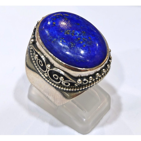 Bague Lapis-lazuli Cabochon Ovale Argent 925 Taille 53