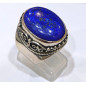 Bague Lapis-lazuli Cabochon Ovale Argent 925 Taille 53