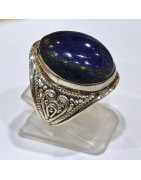 Bague Lapis-lazuli Argent 925 Cabochon Taille 55 Modèle Homme
