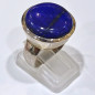 Bague Lapis-lazuli Cabochon Rond Argent 925 Taille 51