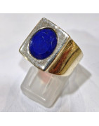 Bague Lapis-lazuli Ovale Facetté Argent 925 Taille 62