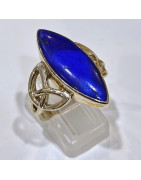 Bague Lapis-lazuli Navette Argent 925 Taille 60