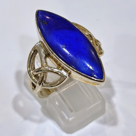 Bague Lapis-lazuli Navette Argent 925 Taille 60
