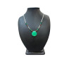 Collier Perles Eau Douce Grenat Emeraude Chrysoprase