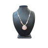 Collier Perles Eau Douce Kunzite Goutte Quartz Rose