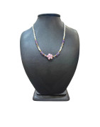 Collier Perles Eau Douce Améthyste Fleur Lépidolite